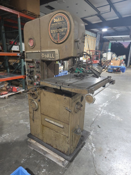 16" Doall 16-3 Variable Speed Vertical Bandsaw, Hydraulic Table & Blade Welder