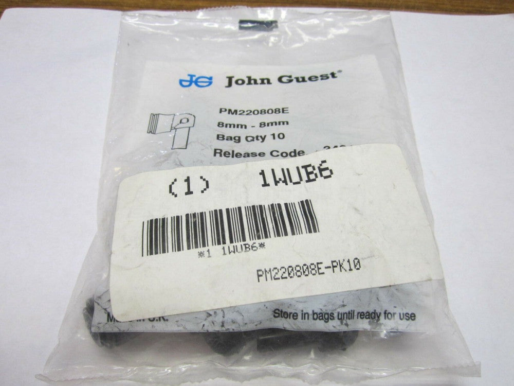 Lot of 10 JOHN GUEST 8MM Tube 8MM Stem Plastic Plug In Elbow, 90 Degrees