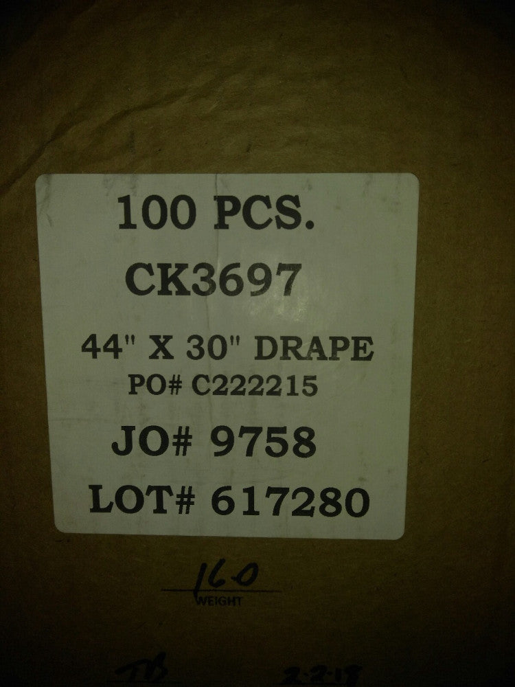 NEW BOX OF 44" X 30" ANTI STATIC SURGICAL DRAPE 100PCS