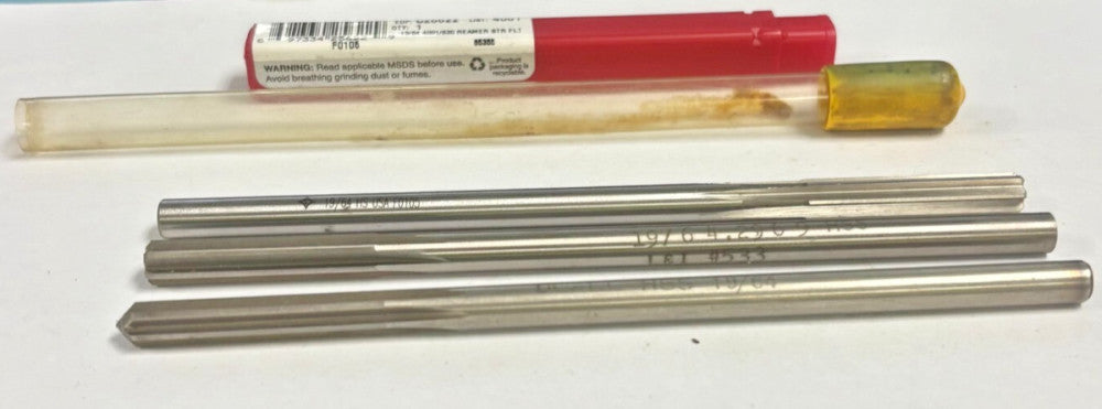 ASSORTED REAMERS LOT OF 3 19/64" DIAMETER STRAIGHT-CYLNIDRICAL C25622 #533
