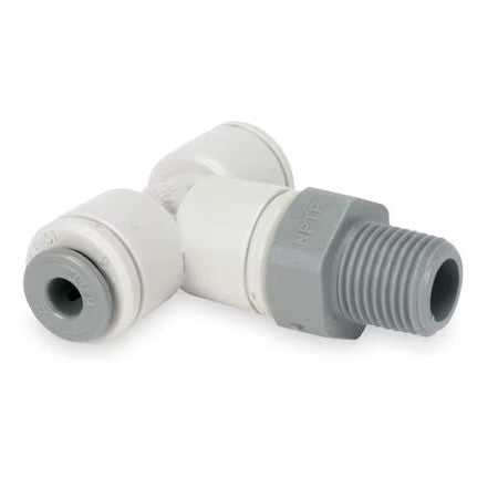 John Guest Pi100822s-Pk10 Push-Fit Tee Fitting, 1/4 In Tube Size, Acetal, Gray,