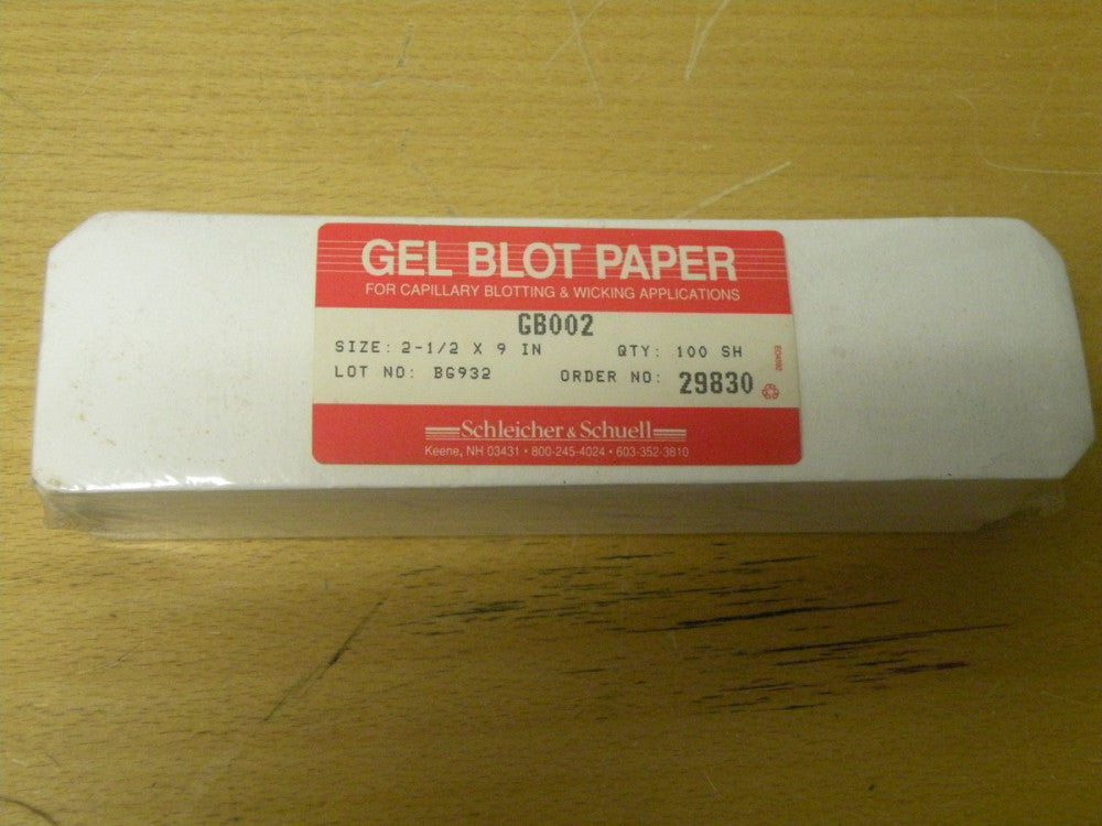 Pk/100 Gel Blot Paper GB002 2-1/2" X 9"