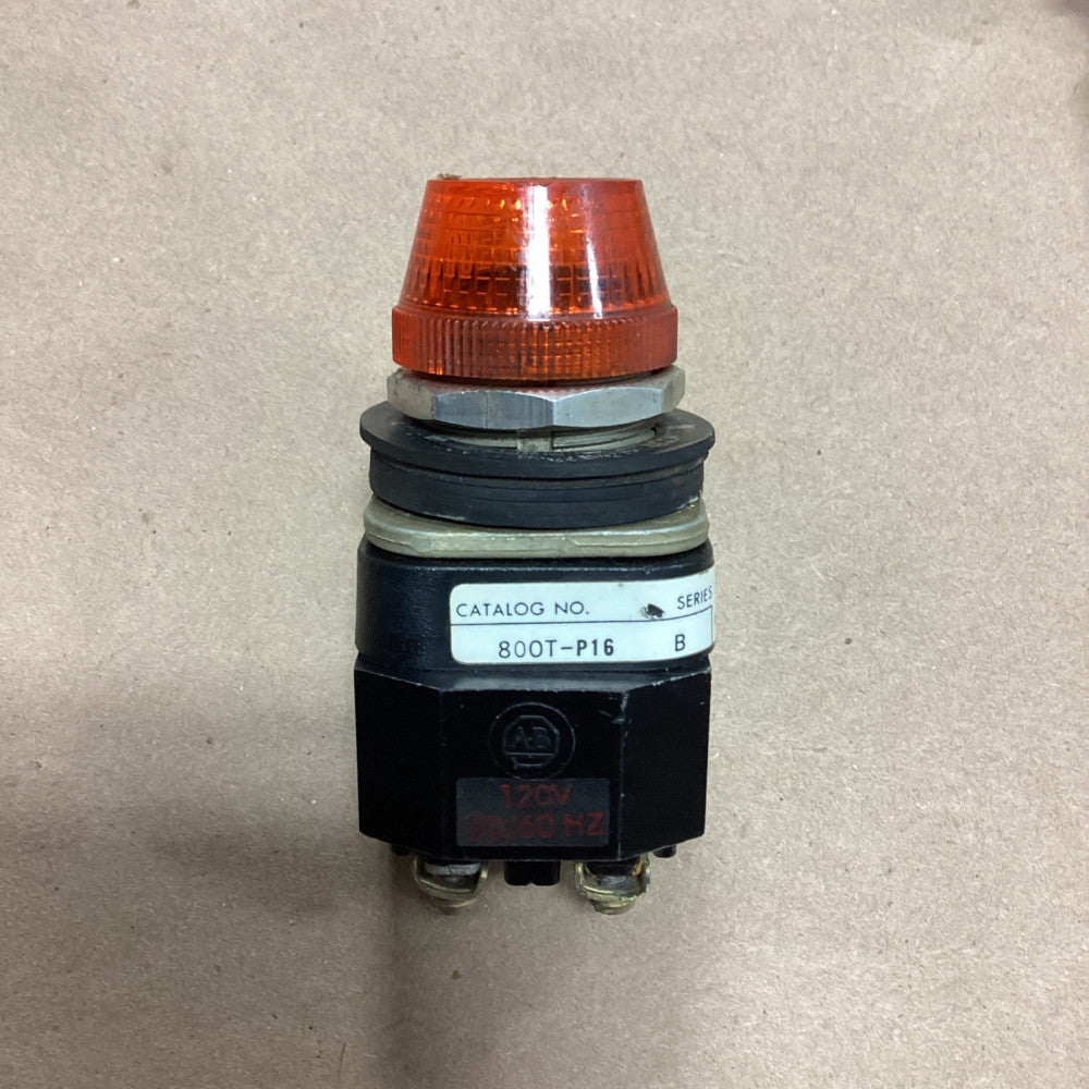 ALLEN BRADLEY 800T-P16 SER B ORANGE ILLUMINATED PILOT LIGHT