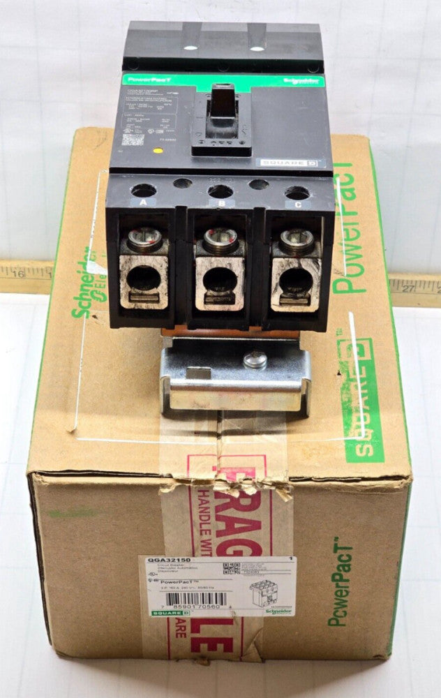 SQUARE D POWERPACT 150 AMP I-LINE CIRCUIT BREAKER 240 VAC 3P 65 kA QGA32150RP
