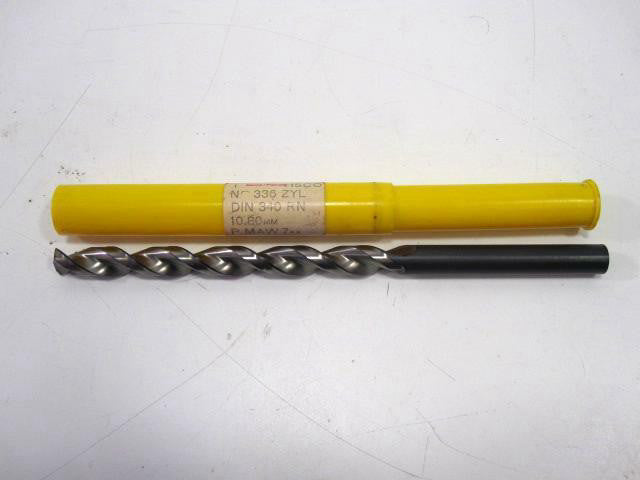 Guhring 10.8 mm. x 127.23 mm. High Speed Steel 2-Flute Spiral Drill Bit NEW