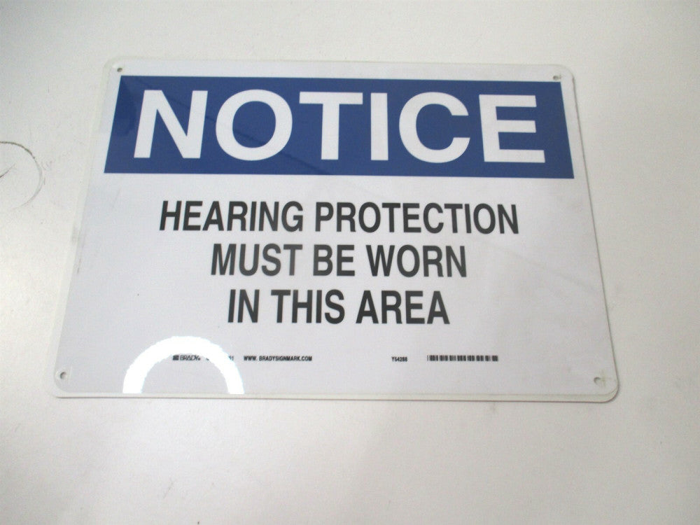 Brady (25491) 10" x 14" Notice Hearing Protection Must be Worn in This Area Sign