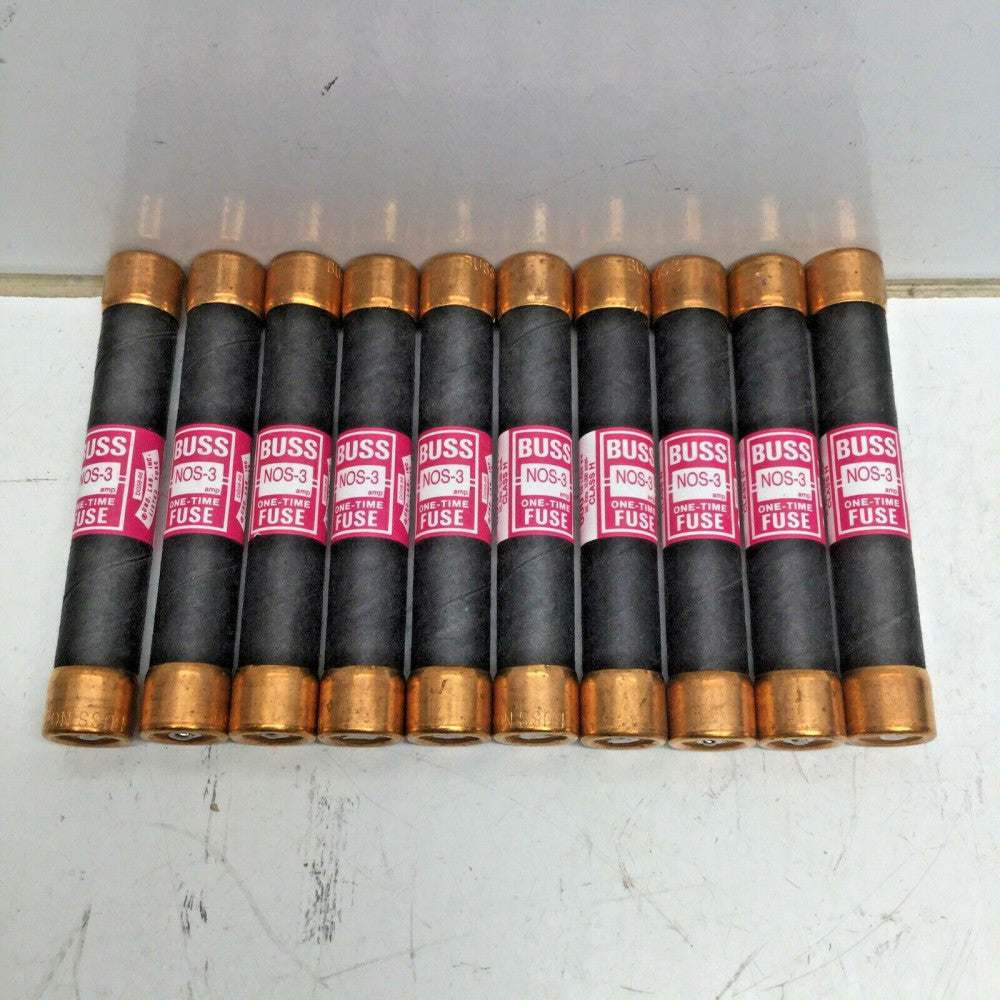 BUSS Bussmann NOS-3 One-Time Class H Fuse 3A 600V (LOT of 10)