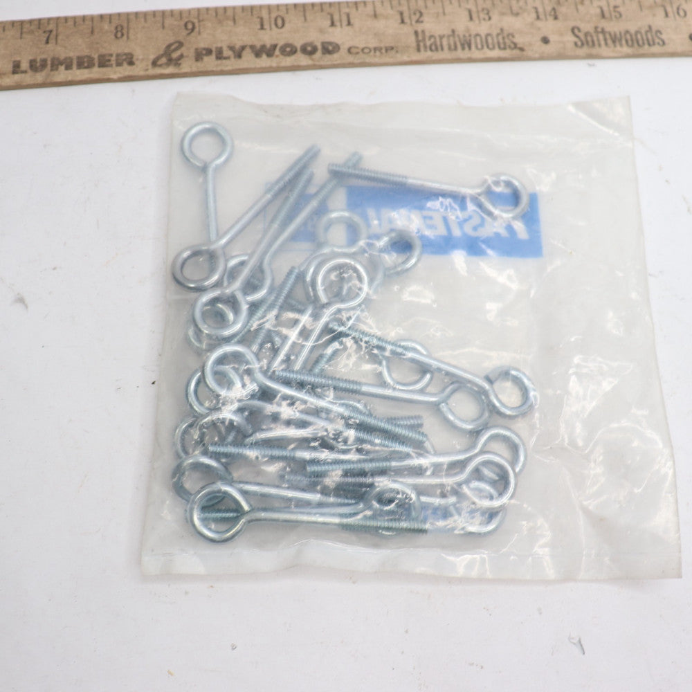 (25-Pk) Fastenal Turned Eye Bolt Zinc Finish Steel TEB #10 X 2 42204