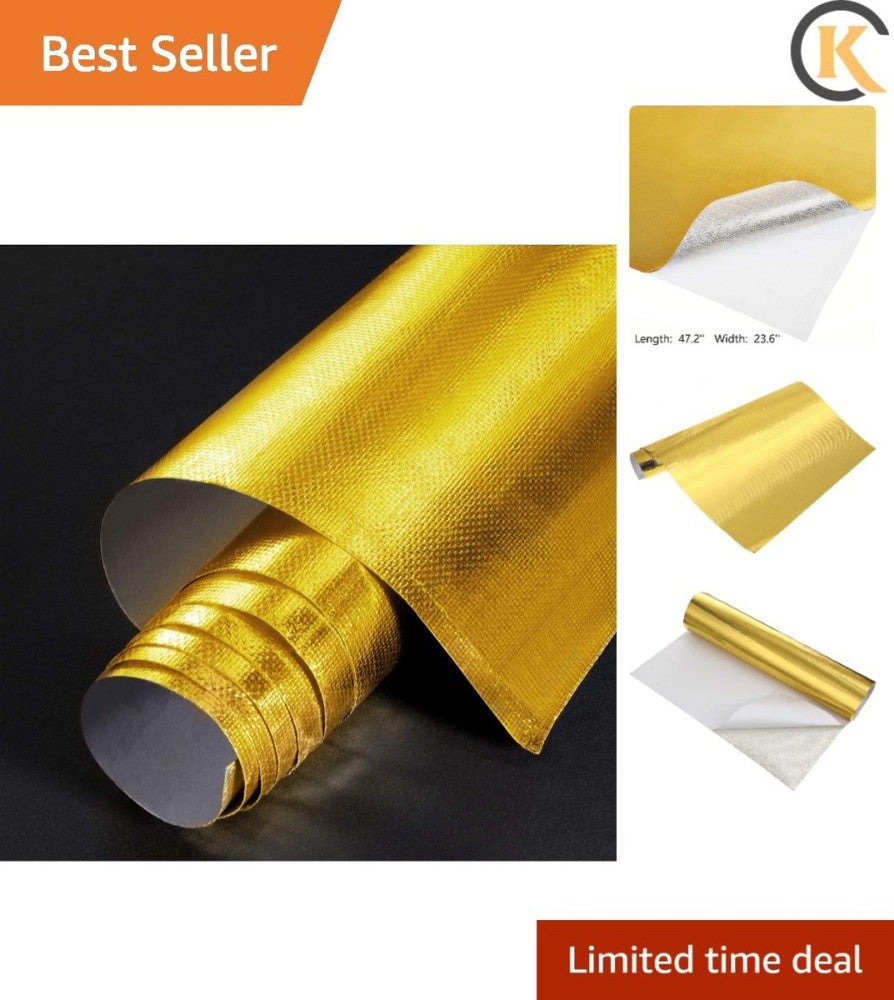 Adhesive Backed Heat Shield Tape - 24 x 48 Inch Aluminized Fiberglass
