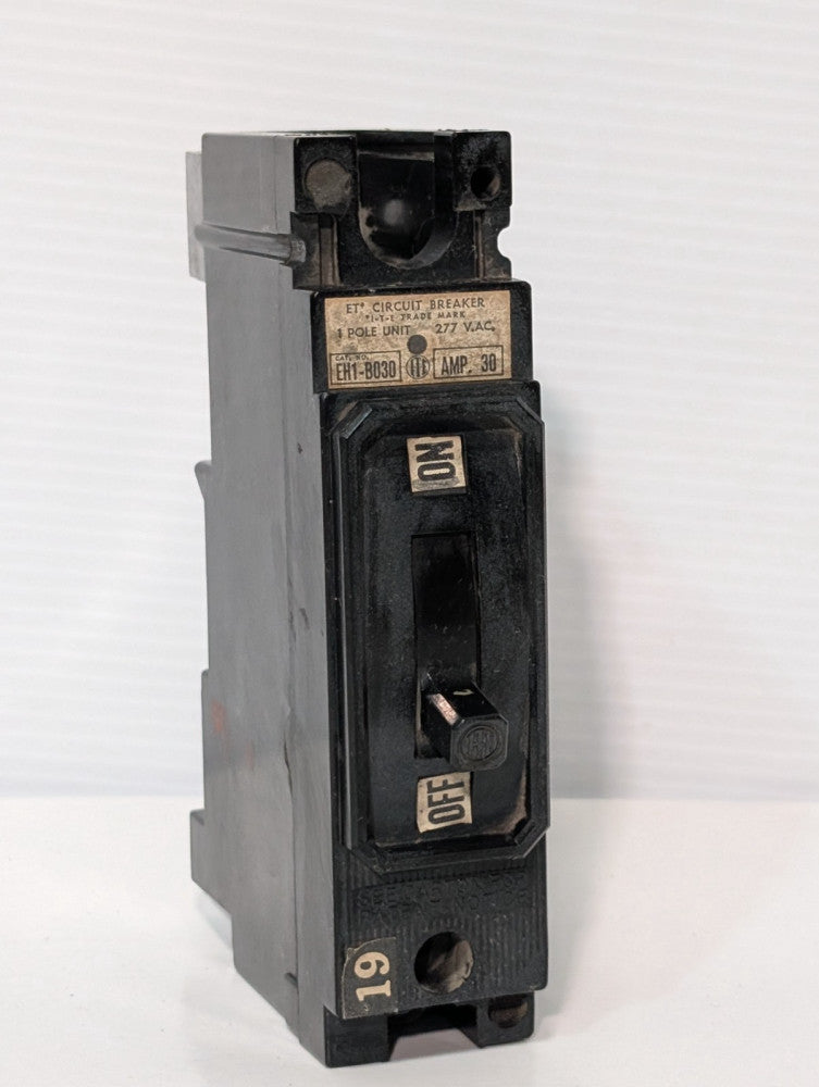 ITE EH1-B030 Molded Case Circuit Breaker, 30A, 277vac, 1-Pole, Bolt-On, EH1B030