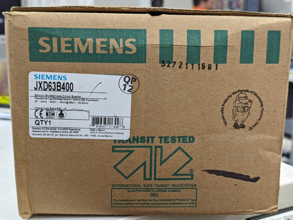 Siemens JXD63B400 3 Pole 400 Amp 600V Circuit Breaker NEW IN BOX