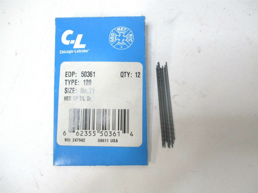 Chicago-Latrobe (50361) 3/4 x 1/64 x 1-1/4 x 3-63/64 HSS #120 Drill Bit - Qty 12