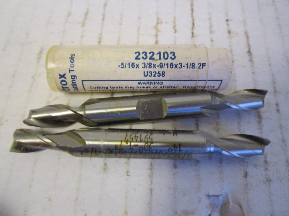 Controx (232103) 5/16 x 3/8 x 9/16 x 3-1/8" 2-Flute Double End Endmills - Qty 2 