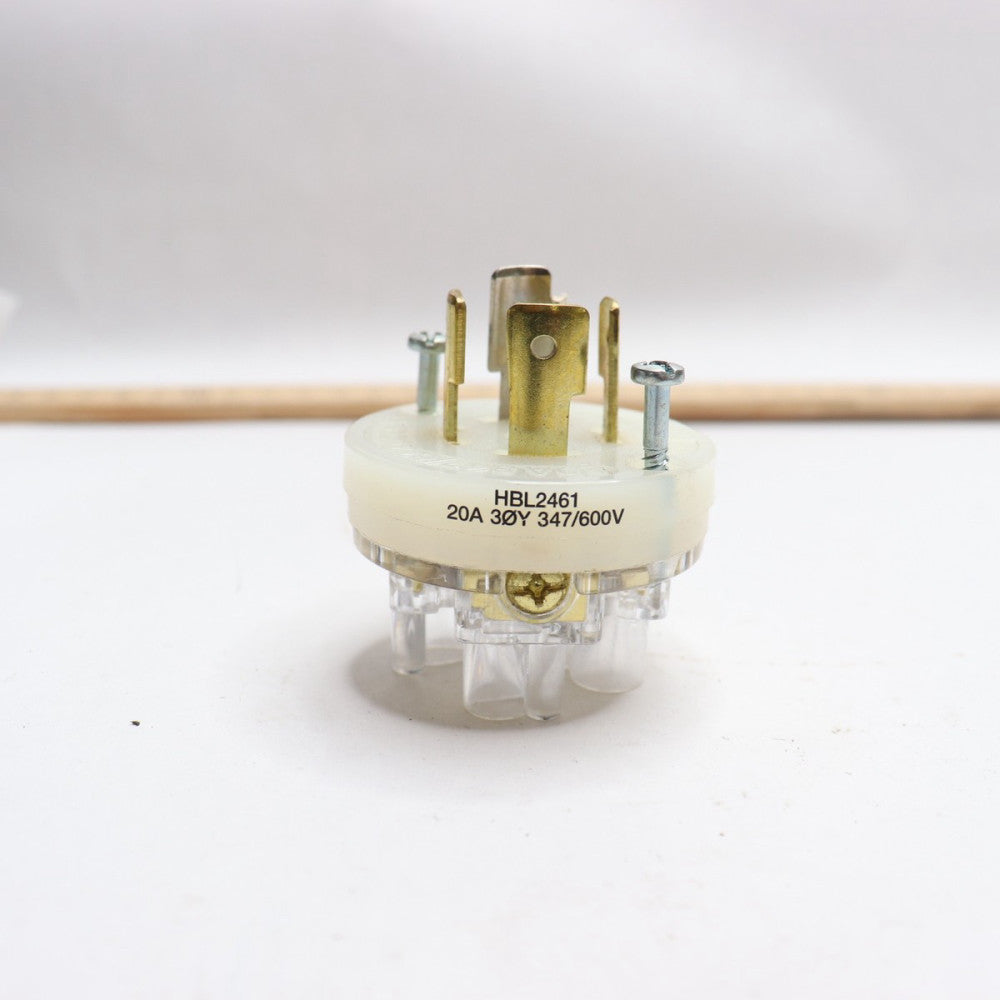 4-Pole Locking Device Male Plug Non-Grounding 20A 347/600V HBL2461 - Incomplete