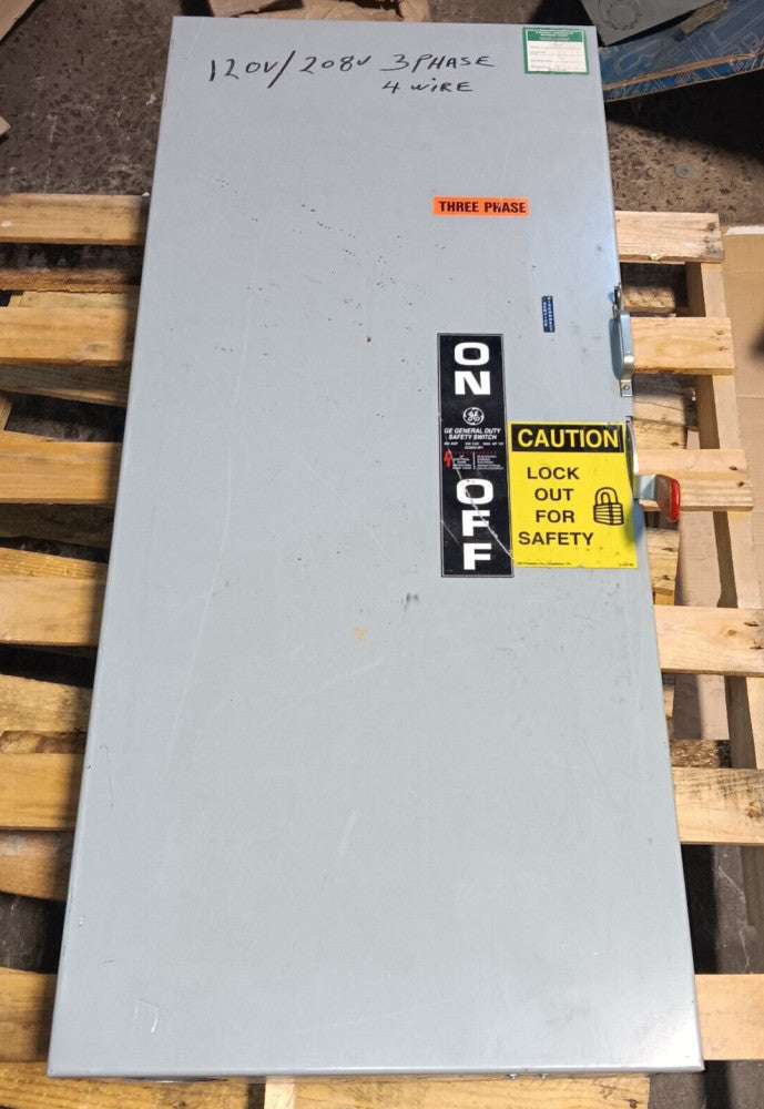 GE TG3325 400 AMP SAFETY DISCONNECT SWITCH 3 POLE FUSIBLE 240 VAC