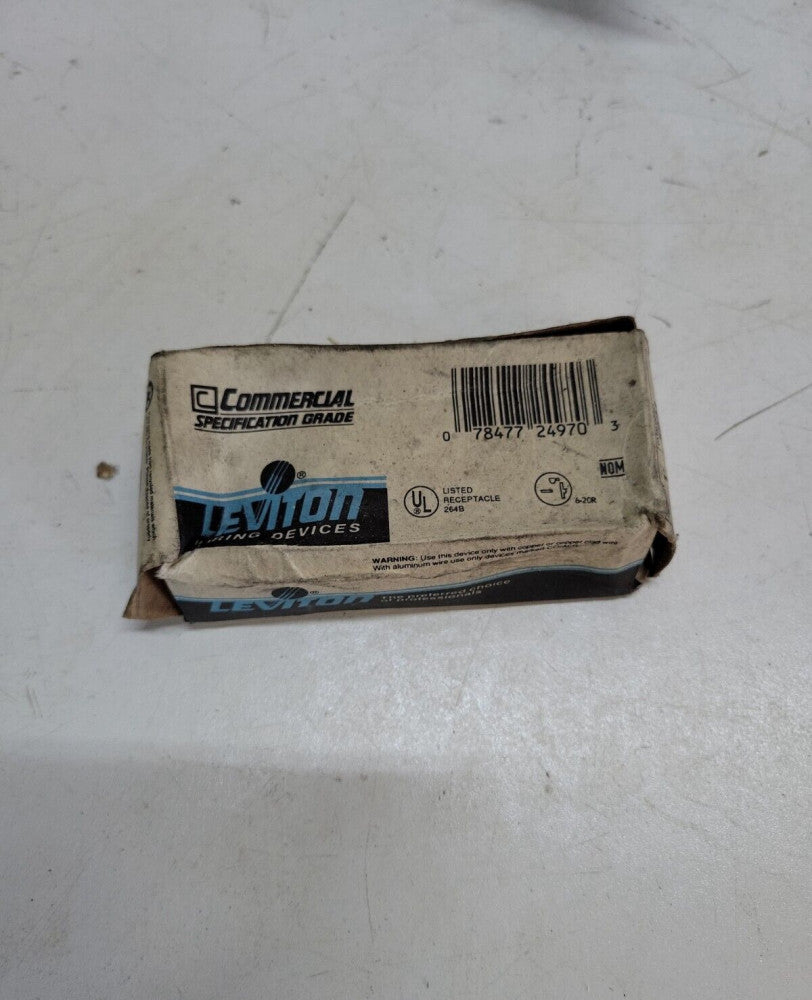 Leviton 5821 20-Amp, 250-Volt, Narrow Body Single Receptacle, Straight Blade NOS