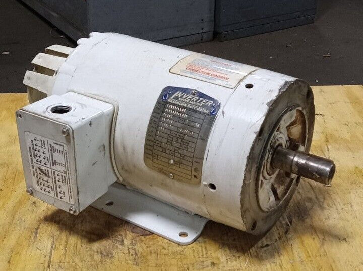 BALDOR 1 HP WASHDOWN INVERTER MOTOR 230/460 VAC 3Ø 1750 RPM 143TC TE IDWNM3546T