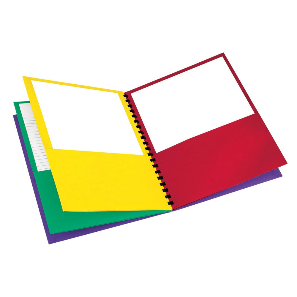 Oxford 8-Pocket Paper Folder Letter Size 200-Sheet Capacity Multicolor Red