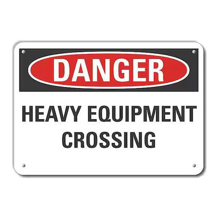 Lyle Lcu4-0480-Ra_14X10 Danger Sign, 10 In Height, 14 In Width, Aluminum,