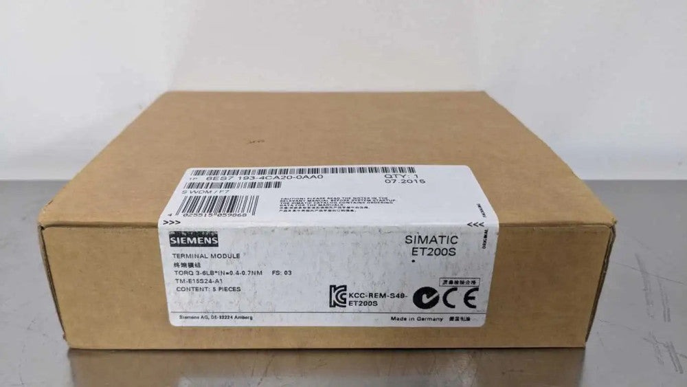 5 Pack Siemens 6ES7 193-4CA20-0AA0 Terminal Module SIMATIC ET200S KCC-REM-S49-ET