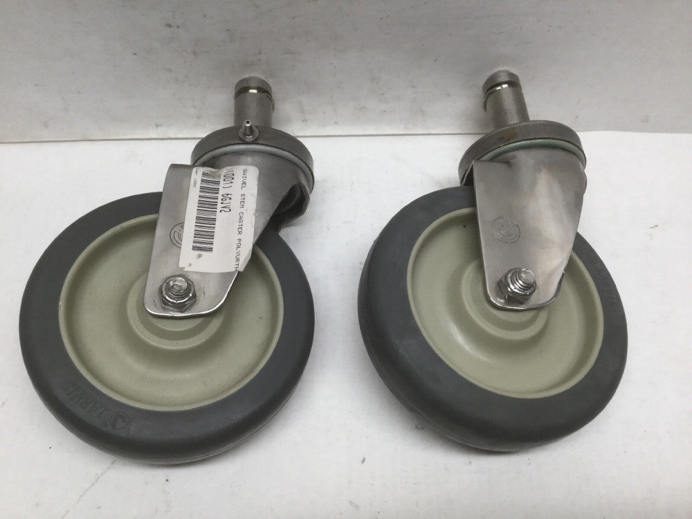 2 PEGASUS P12SX-UP050D-SG6-JPB2 Swivel Caster Polypropylene 5" 300 lb. NO Bumper