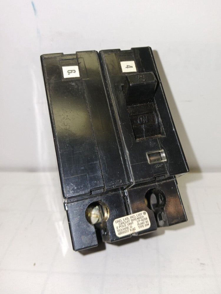 SQUARE D 20 AMP CIRCUIT BREAKER 2 POLE 480Y/277 PLUG IN EH24020