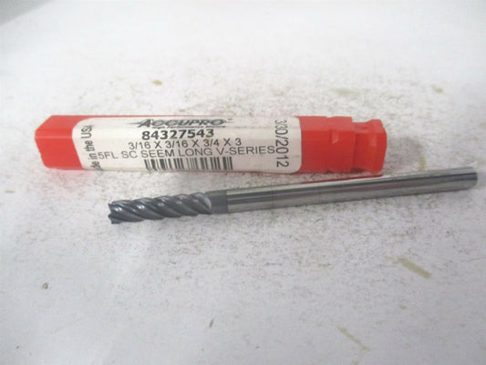 (546L1875C11) 3/16 x 3/4" x 3/16" x 3" OAL 5 Flute Solid Carbide Square End Mill