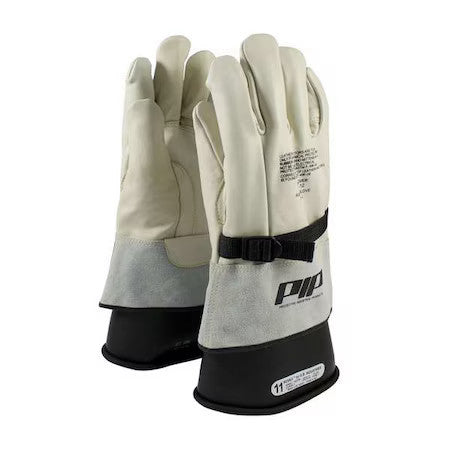 Pip 148-4000/11 Top Grain Cowhide Protector, Gauntlet Cuff, Straight Thumb, 11,