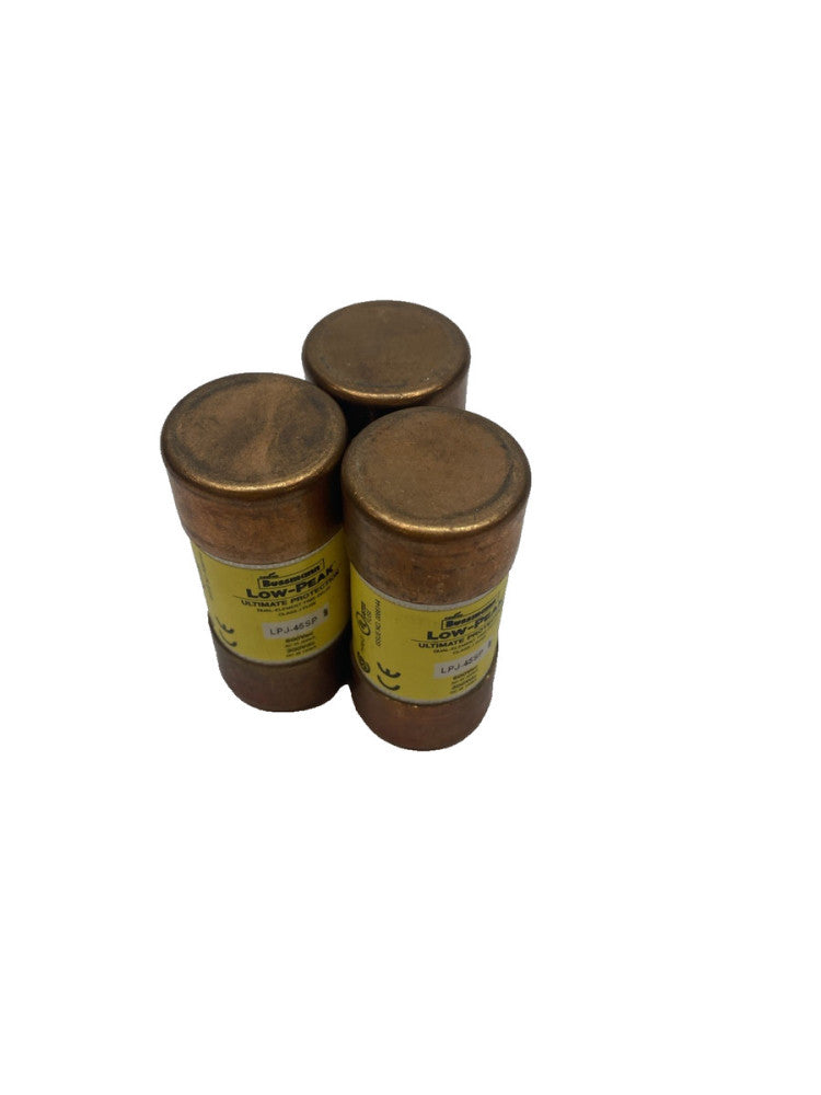 Bussmann LPJ‑45SP Low-Peak Time‑Delay Fuse 600 VAC LOT OF 3