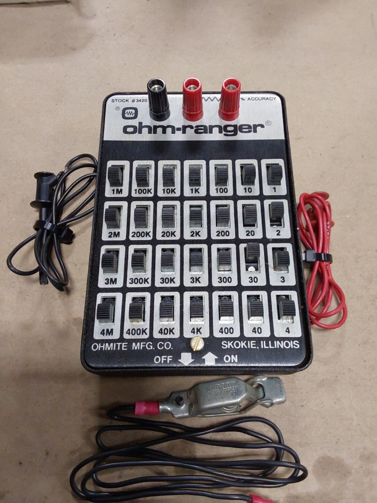 Ohmite 3420 "Ohm-Ranger" Decade Resistor, 1 to 11,111,110 Ohms in 1 ohm steps