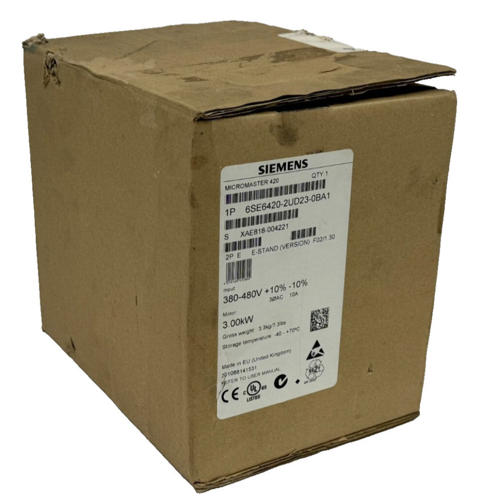 NEW SIEMENS 6SE6420-2UD23-0BA1 MICROMASTER 420 4HP 380-480V