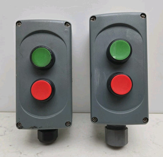 2 Pack Abb MEP2-0 Pushbutton Enclosure Control Box With Buttons See Pictures 