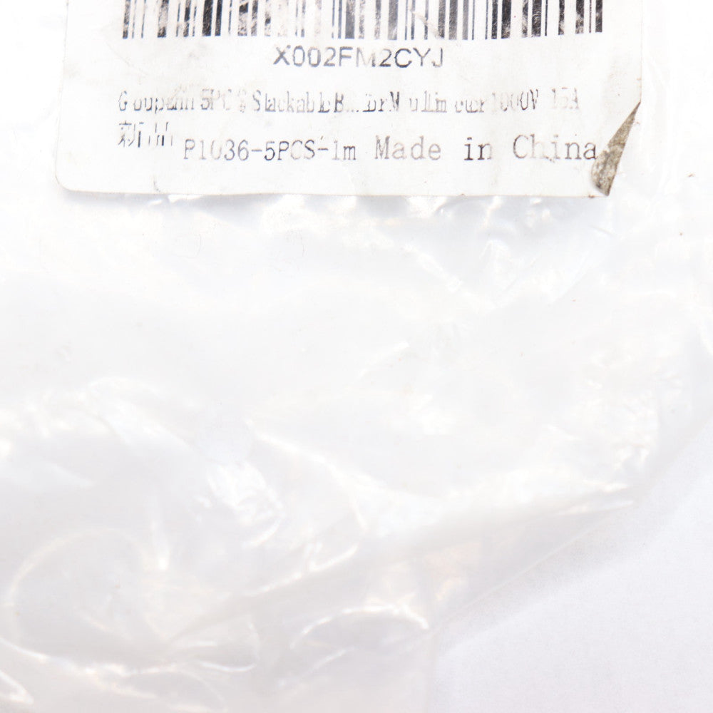 (5-Pk) Stackable Banana Plug To Mini Grabber Clips Flexible Test Cable Wires 4mm