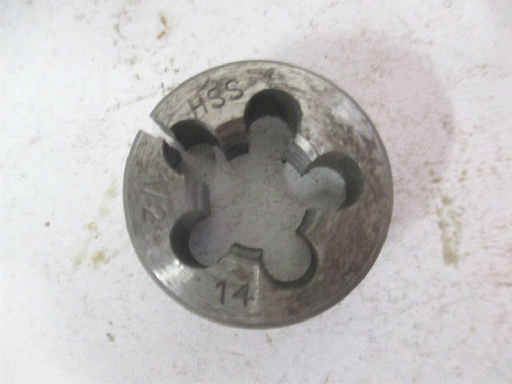 1/2"-14 High Speed Steel Round Adjustable Screw Die 