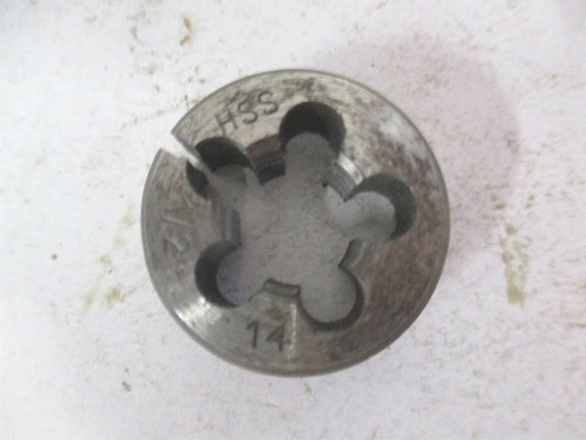 1/2"-14 High Speed Steel Round Adjustable Screw Die 