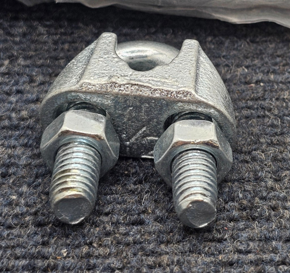 (QTY  15) 32668: Galvanized Malleable Wire Rope Clips 1/2"