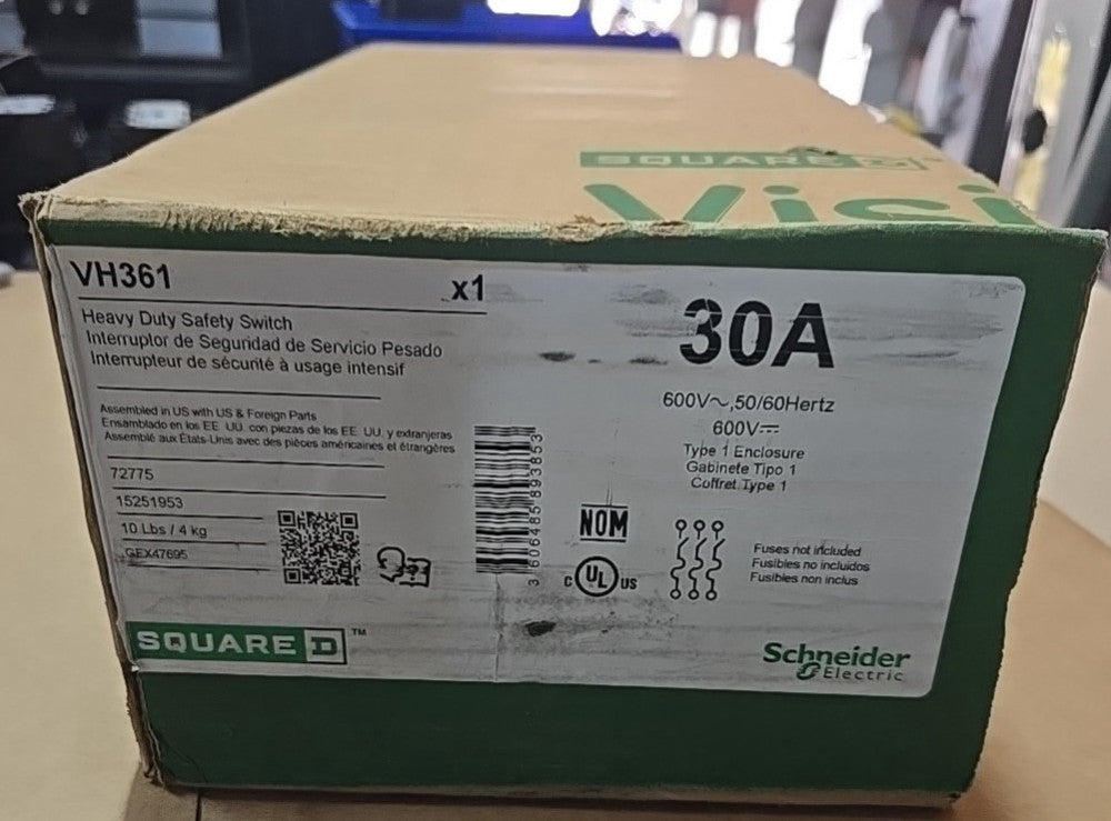 Schneider Electric Square D VH361 30 Amp 600V Heavy Duty Safety Switch