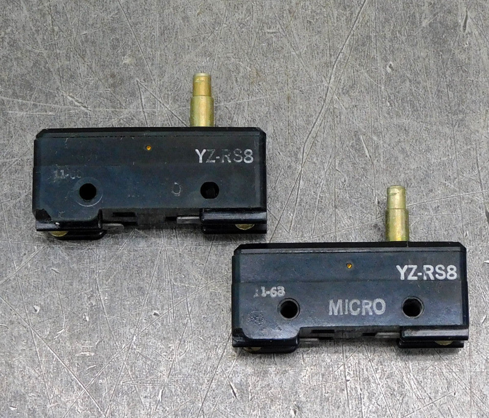 MicroSwitch YZ-RS8 Limit Switch 125 / 250 / 480V AC 10A Lot of Two (2)