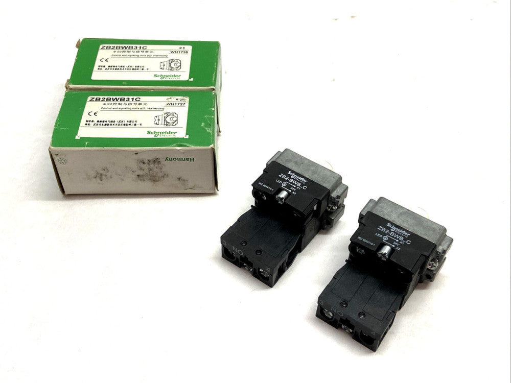 Schneider Electric ZB2BWB31C Metal Series Gushbutton Base Green LOT OF 2