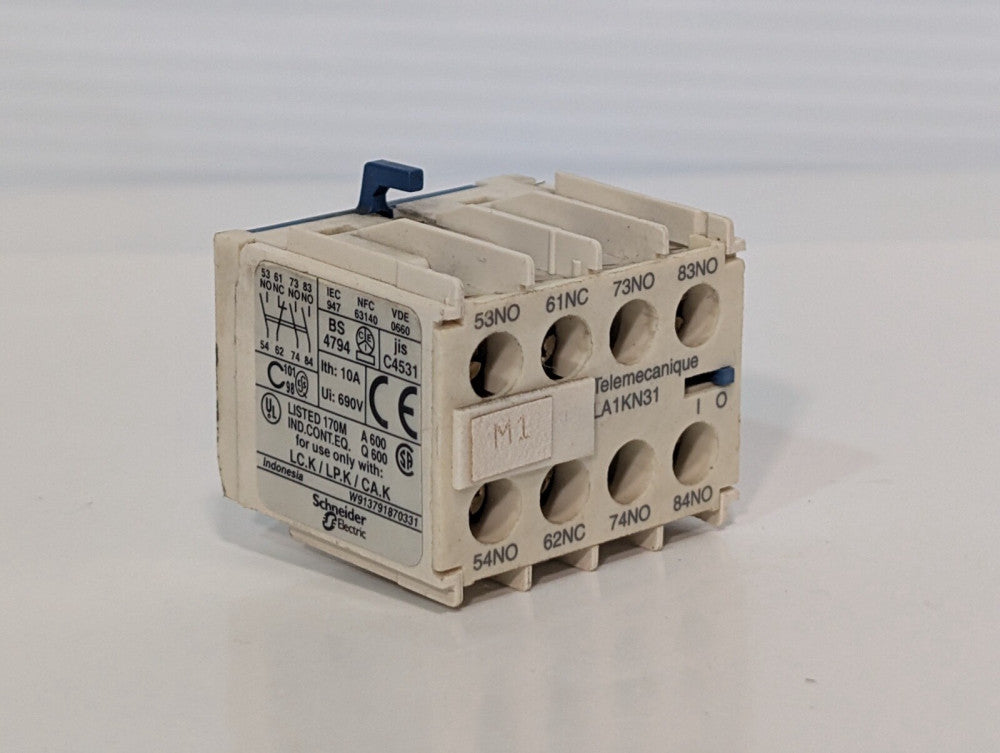 Schneider Electric Auxiliary Contact Block LA1KN31, W919791870331 170M A600