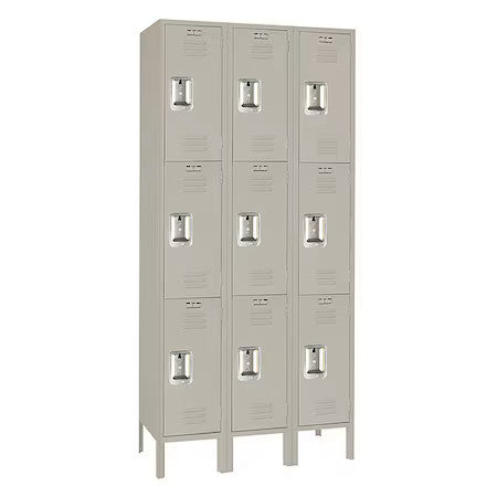 Lyon 7Gc52523isu Wardrobe Locker, (2) Tier, (3) Wide, Steel, Powder Coated