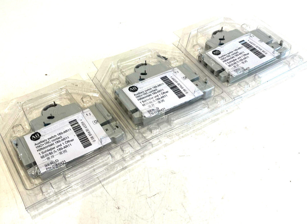 A / B 189-AR11 AUXILLIARY SWITCH 189AR11 SER. D LOT OF 3 NEW, SURPLUS