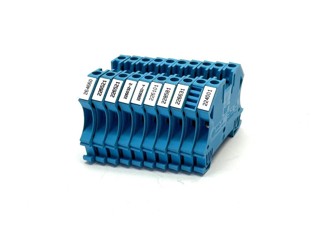 Allen Bradley 1492-J4 Terminal Blocks 35A 600VAC/DC 4mm Blue LOTS OF 10