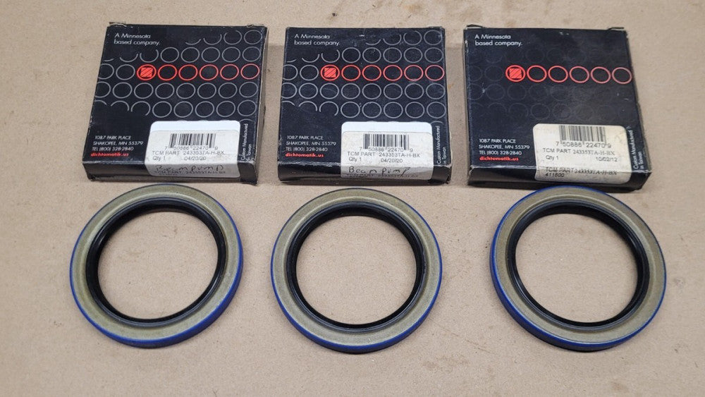 Lot of 3 TCM Dichtomatik 243353TA-H-BX Oil Seals 2.437" ID 3.35" OD