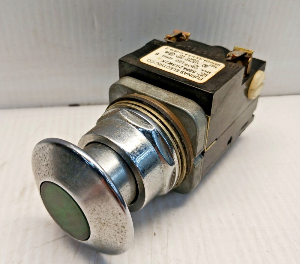 New Furnas 52PA2G3WJK E-Stop Emergency Illuminated Push-Pull Operator Green