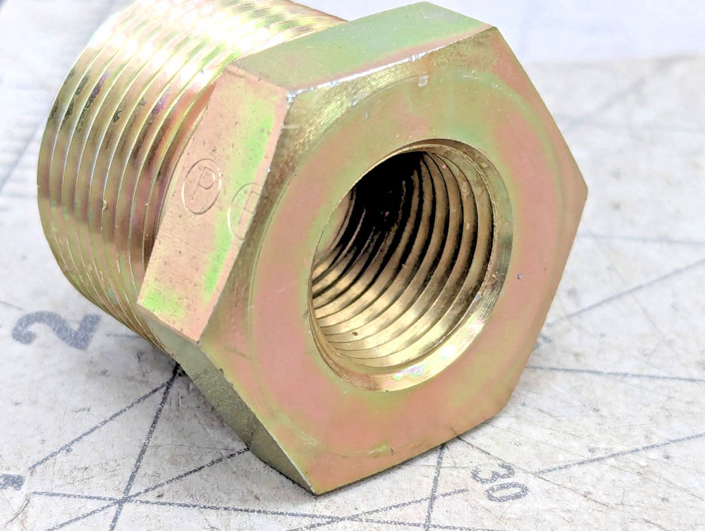 PARKER 1” NPTF X ½” NPTF Pipe Thread Reducer Reducing Adapter, Steel [OF16]