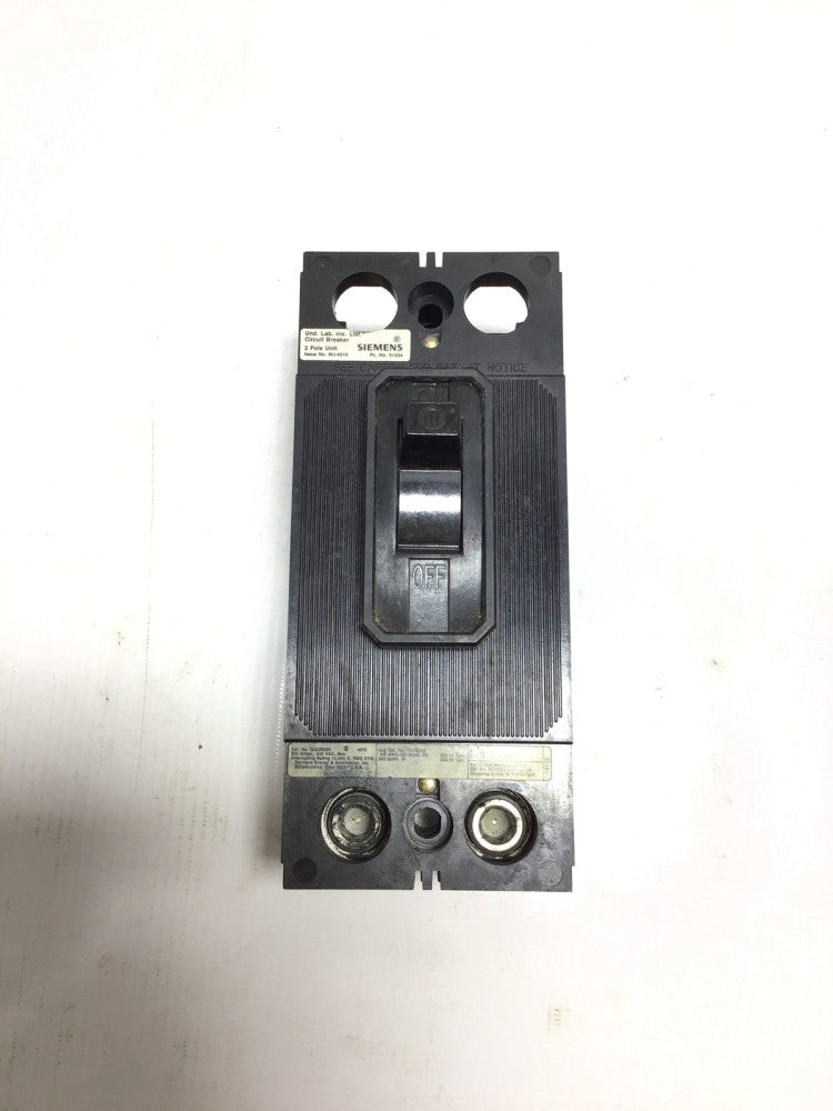 Siemens QJ22B225 Circuit Breaker 2 Pole Unit 225Amps 240Vac Max