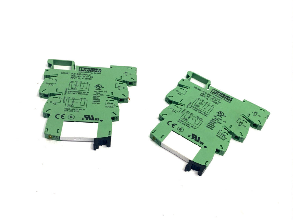 Phoenix Contact REL-MR- 24DC/21 Relay 2961105 & PLC-BSP-24DC/21 2967219 LOT OF 2