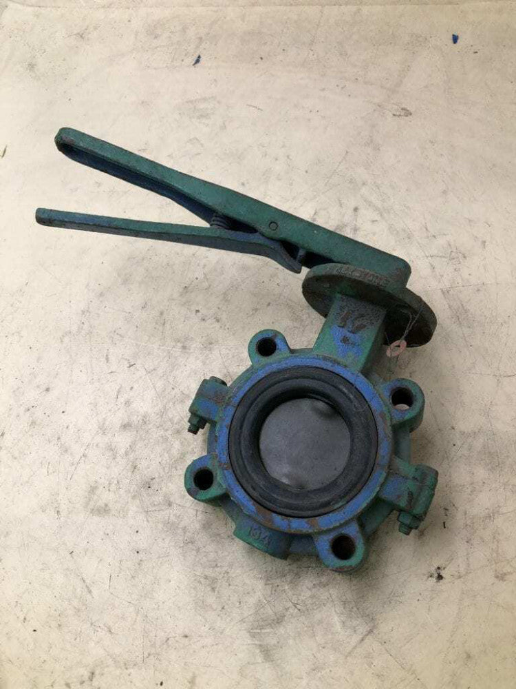 Keystone CI 2-1/2" Manual 4 Lug Butterfly Valve w/ 304SS Disc