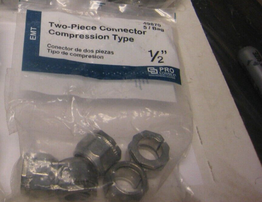 5 pk Sigma Electric ProConnex 49870 Zinc Die Cast EMT Conduit Connector 1/2  in.
